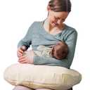 Boppy Nursing Pillow - Ergonomic Bottle & Breastfeeding Pillow with High, Firm, Large Area, Water-Repellent Cushion with Washable Cover; Baby Safety Alliance Verified - Oatmeal Boucle