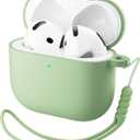 ORNARTO for AirPods 4 Case, Soft Silicone Full Protective Cover with LED Visible, Compatible with AirPods 4th Generation 2024 - Pistachio Green