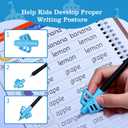 Magic Grooved Writing Practice for Kids Ages 3-8,Jumbo Reusable Grooved Handwriting Workbooks Kit(7 Books+Pens),Learn to Write Letters, Numbers, Math & Drawing,10.2"x7.3" Large Size