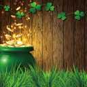 INRUI St.Patrick's Day Photography Backdrop Wooden Texture Lucky Irish Shamrock Festival Party Decorations Banner (7x5FT)