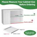 2 Pack Pull Out Cabinet Organizer 21 inch Deep,Expandable Pull out Drawers for Cabinets Adhesive with Film, No Drill Slide Out Drawers for Kitchen Cabinets (White, 21" D x 12"-20" W(2Pack))
