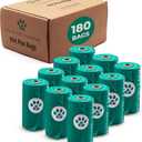 Dog Poop Bags Rolls - Triple-Layer, Extra-Thick & LeakProof Pet Waste Bags - Durable Poop Bags for Dogs with Easy-Tear Design - Mess-Free Cleanup - 180 Counts, Green
