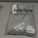 Aamikast Womens Pajama Sets Button Down Long Sleeve Sleepwear Soft 2 Piece Pjs Lounge Set (Gray, XXXL)