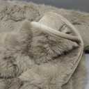 EVERGRACEHOME Luxury Faux Fur Throw Blanket, Soft Fluffy Faux Mink Blankets for Bed, Couch, Sofa, Thick Cozy Plush Warm Fur Throws with Reversible Velvet, Natural Mink, 60"x80"