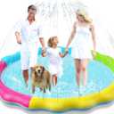 Jasonwell Splash Pad Sprinkler for Kids Splash Play Mat Outdoor Water Toys Inflatable Splash Pad Baby Toddler Pool Boys Girls  Children Outside Backyard Dog Sprinkler Pool Age 1 2 3 4 5 6 7 8 9 XL Nonslip 75"