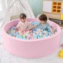SHJADE 47.2"x 13.8" Foam Ball Pit, Large Ball Pits for Toddlers, Soft Round Playpen Ball Pool for Kids, Ideal Gift for Child Indoor and Outdoor Game, Pink(Balls not Included)