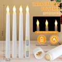 Baquler 50 Pcs 8.5 Inch LED Flameless Taper Candles Bulk Battery Operated Taper Candles Flickering Candlesticks for Wedding Church Valentines Day Table Decoration