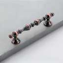 2 Pack Zinc Alloy Vintage Drawer Pulls with Screws - Ornate Drawer Handles for Kitchen Cabinets, Dresser Drawers, Furniture Hardware (Antique red Bronze, 3.78 inch Hole spacing)