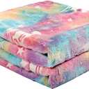 Glow in The Dark Blanket Unicorns Gifts for Kids Throw Luminous Blanket Soft Flannel Blanket Toys for 1-10 Year Old Girls Birthday Christmas Thanksgiving (Rainbow, 50" x 60")