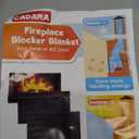 CADARA Fireplace Blocker Blanket Stops Heat Loss, Magnetic Fireplace Draft Stopper, Indoor Fire Place Draft Cover with Hook and Loop Tapes, Cold Air Blocker Save Energy, Black 39" W x 32"