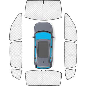 KMF 8pcs Thicken Sun Shades for Volkswagen VW Tiguan 2018-2023 Accessories,Tiguan Sunshade Full Car Window Covers for Windshield Side Rear, UV Block and Privacy Blackout for Camping