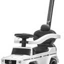 Best Ride On Cars Kids Outdoor Stroller Mercedes G-Wagon for Toddlers 1 to 3 Years Old with Music, Horn Sounds, and Handle, White, Large