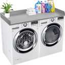 Royxen Washer Dryer Countertop with Solid Wood Core,54W x 27.5D Laundry Countertop with Edge Rails,Washer and Dryer Topper for Laundry Room Organization (Grey)