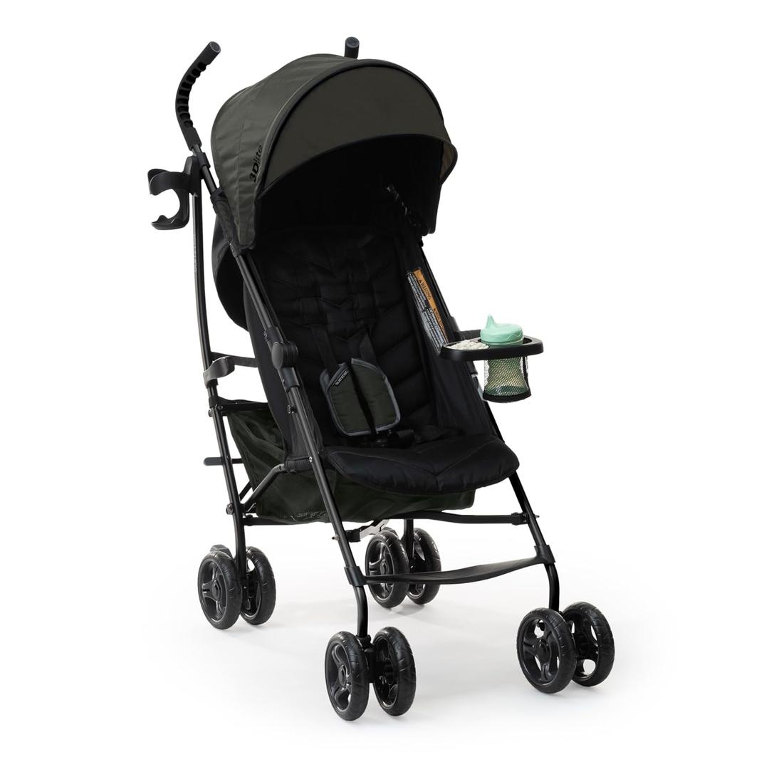 3Dlite Convenience Stroller, Green Lightweight Stroller with Aluminum Frame, Large Seat Area, 4 Position Recline, Extra Large Storage Basket Infant Stroller for Travel and More