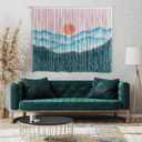 Ductra Macrame Wall Hanging Macrame Wall Decor Tie-Dye Tapestry Living Home Room Decor 57" Wx 41" L