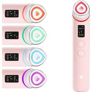 medicube Booster Pro | 6-in-1 Real Glass Glow Beauty Massager | for Clear, Radiant, Firmer-Looking Skin | Korean Skin Care | Pink