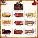 Pirate Themed Birthday Party Decorations Banner Beware of Pirate Porch Door Banner Directional Sign Treasure Hunt Map Party Decorations Sign Skull Pennant for Halloween Pirates Theme Party Supplies