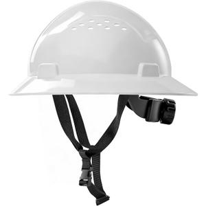 White Full Brim Hard Hat, OSHA Approved Construction Helmets for Men, 4-Point Adjustable Suspension, ANSI Z89.1