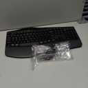 Wireless Keyboard and Mouse Combo, 2.4G Full Size Wave Keys Ergonomic Keyboard with Wrist Rest, Phone Holder, 3-Level DPI Adjustable Wireless Ergonomic Mouse for Windows, Mac Desktop/Laptop/PC(Black)