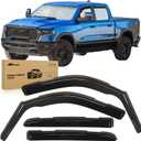 Nilight in Channel Rain Guards for Dodge RAM 1500 2019-2026 Crew Cab Side Window Vent Visors for Rainy Weather, Highway Driving, Sun Glare & Wind Noise Reduction-4pcs