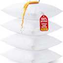 Set of 4 Pillow Protectors with Zipper Queen Size, Bed Bug and Dust Mite Proof Pillow Covers, Ultra Soft Pillow Encasements, Moisture Wicking and Waterproof Pillow Cases by Utopia Bedding (White)