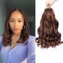 French Curl Braiding Hair, 14 Inch 8 Packs Pre Stretched Wave Braiding Hair Extensions Bouncy Loose French Curl Crochet Braids for Black Women (30#, 14 Inch)
