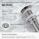 KES Bathroom Sink Drain Without Overflow Vessel Sink Lavatory Vanity Pop Up Drain Stopper Brushed Nickel Finish for 1.6"-1.9" Sink Hole, Brass and Stainless Steel, S2008D-BN