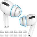 Delidigi for 6 Pairs AirPods Pro 2nd/1st Generation Replacement Ear Tips,Noise Reduction Silicone Earbuds Earplug Accessories Built-in Dust Guard Screen&Fit in The Charging Case S/M/L Size (WHITE)