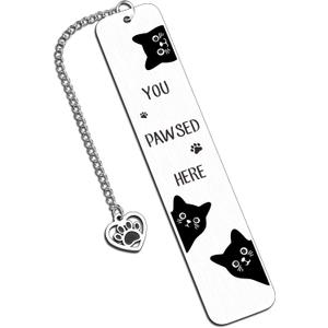 Cat Bookmark for Teen Girls Black Cat Gifts for Cat Lover Gifts for Women Men Present for Book Lovers Readers Christmas Stocking Stuffers Book Lovers Vet Tech Week Gift