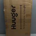 Huuger Buffet Cabinet with Storage, Storage Cabinet with Synthetic Rattan Decor Doors, Solid Wood Feet, for Hallway, Entry, Living Room, Black