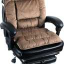 ALIBO Large Size Office Desk Chair Recliner Orthopedic Low Back Pain Relief Lumbar Pillow Nonslip Office Chair Velvet Backrest Supports and Butt Sitting Cushion Set with Adjustable Straps