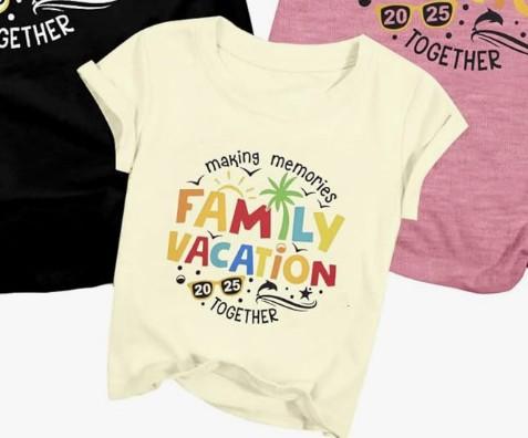 Family Vacation 2025 Family Matching Summer Vacation T-Shirt, 110