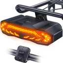 Onvian Smart Bike Tail Light with Turn Signals, Rechargeable Bicycle Horn Bike Alarm with Remote, Auto-Sensing Bike Turn Signals Light Alarm