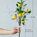 Laelfe Artificial Lemons Branches, 8 Head Faux Lemons with Stem Fake Lemon Themed for Kitchen Decoration Party Farmhouse Decor (Yellow)