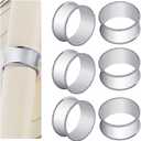 6 Pcs Stainless Steel Bead Side Napkin Rings Delicate Serviette Buckles (Silver)