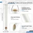 DoubleFill Tubular Sand Spikes for Surf Fishing PVC Surf Shore and Beach Fishing Rod Holder Sand Spike for Beaches, Rivers and Sandy Beaches
