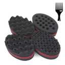 5 Pcs Curl Brush Set - Magic Twist Brush, Sponge Hair Pick for Men and Women (Blend) (Red)