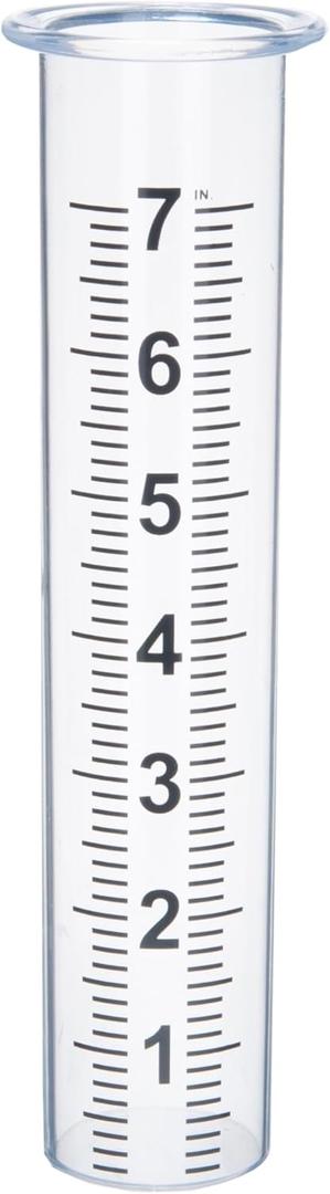 7" Plastic Rain Gauge Replacement Tube with Lid Design, Easy to Read Freeze Proof Rain Gauges (Plastic Gauge Tube)