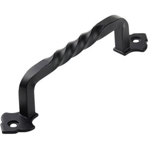 TP-128BLK 6" Rustic Matte Black Cabinet Pulls Twist Kitchen Cabinet Handles- 5"(128mm) Hole Centers - 5 Pack