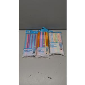 Milkshake Straws 36ct, Super Flex Straws 75ct, Striped Flex Straws 125ct