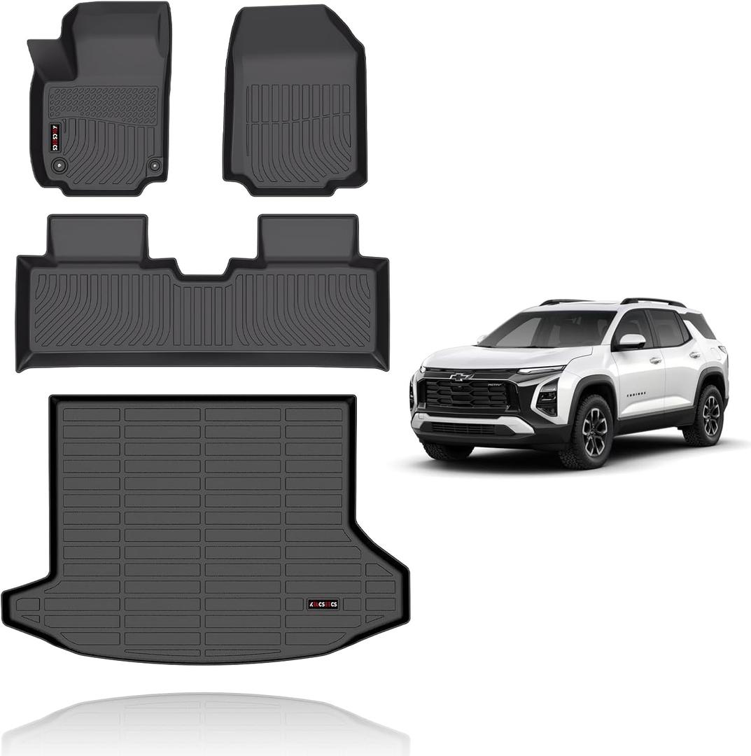 KELCSEECS Floor Mats & Cargo Liner for 2026 2025 Chevy Equinox(Not Fit EV)/2026 2025 GMC Terrain All Weather GMC Terrain Car Mats Trunk Liner Trunk Mat Chevrolet Equinox Floor Mats Accessories