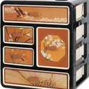 Cologne Organizer for Men,Cologne Stand with 5 Drawer,Stylish Nightstand Organizer with Floral & Bird Design,Dresser Drawer Organizers,Organizador de Perfumes,Perfume Stand Organizer for Bedroom,Black