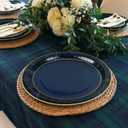 100 Pcs Green Blue Tartan Plaid Paper Plates We Can Bearly Wait Party Plates Disposable Tableware Decoration for Guests Baby Shower Wedding Birthday Party Supplies (Blue,9" X 9")