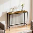 Radiator Shelf, Radiator Topper Cover Shelf, Wood Heat Deflector Shelfs in Rustic Brown and Black, Improves Warm Air Circulation, Protects Wall and Adds Storage, Easy to Install (9.5x29.5x29.5inch)