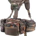 BLISSWILL Hunting Fanny Waist Pack with Harness PouchShoulder-Supported Waist Pack Hunting Backpack for Bow RifleNew Leaf Camo