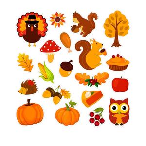 20 PCS Autumn Clings Fall Thick Gel Cling Window Gel Decals Stickers for Kids, Toddlers and Adults Home Airplane Classroom Nursery Autumn Fall Thanksgiving Party Supplies Decorations (Thanksgiving)