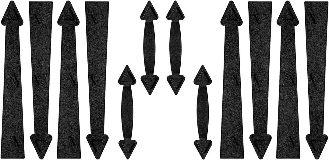 skysen Magnetic Garage Door Decorative Faux Hinges Handles Accents Hardware Kit Black(cxckls-2 Pack)