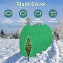 NAMOTEK 2 Pack Plant Covers Freeze Protection Tree Covers for Winter with Zipper Drawstring(Green 47" X 39")