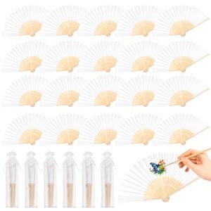 FCKLVMC 100 Pcs Fans for Wedding Guests, Paper Folding Hand Wedding Fans Bulk for DIY Crafts Wedding Party Gifts Photography Props