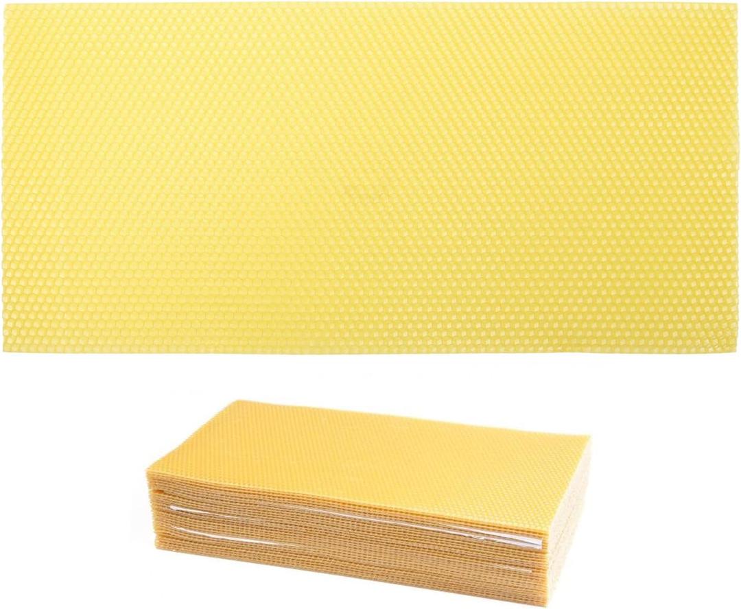 30pcs Beeswax Sheets Beehive Wax Foundation Sheets Natural Beeswax Honeycomb Sheets for Beekeeping Candle Making